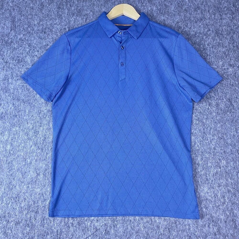 Modern Ambition Men's Performance Polo Shirt Delightfully Technical Blue Size S